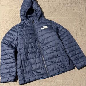 The North Face Navy Hooded Quilted Jacket